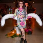 Rainbow Psychedelic Cutout Dress (Sample)