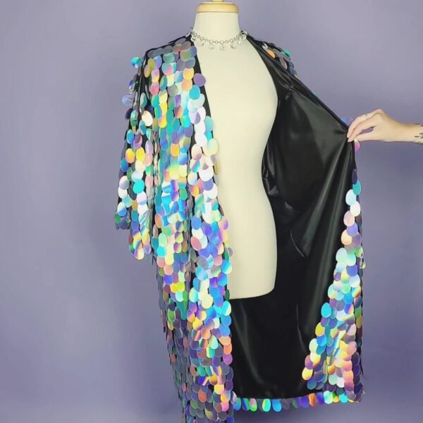 Lined-sequin-kimono Lined-sequin-kimono